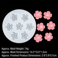 Moule en silicone fleur de cerisier avec créations en résine rose sur fond noir - 8# Grande fleur de cerisier (B1113) / Vert foncé