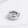 Distanziatore esagonale in argento sterling S925 per creazione gioielli fai-da-te - Grande 6mm / Oro Bianco