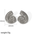 Orecchini a vortice in argento lucido con misure dettagliate di 32 mm per 22 mm - Stile Spirale Argento (TE6925-S)