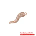 Detailed view of chili pendant measuring 22mm length and 6mm width with clear gemstones - Rose Gold White CZ VD1571
