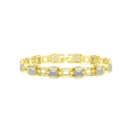 Elegant 18K gold plated 925 sterling silver bracelet featuring square-cut zircon stones - 14K Gold Plated 5mm Square CZ Tennis Bracelet 16.67g 16.5cm