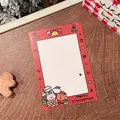 Cute Christmas cartoon animal message card with red border and festive illustration - Style 2 Christmas Party Backing Card