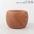 Round Brown Wood Grain