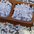 Macro view of purple gradient bamboo shaped glass beads for DIY jewelry making - Pale Purple (J118#)