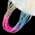 Multicolor gradient faceted crystal glass triangular beads for DIY jewelry making - Yellow Blue Dark Pink