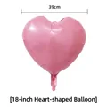 Pink 18-inch heart-shaped aluminum foil balloon for party decoration, 39cm wide - Pink