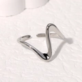 Silver Irregular Minimalist Wave Style (JR427-S7)