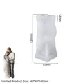 Hugging couple silicone candle mold showing dimensions of 40x40x100mm for DIY craft - Style 6 Family Expectancy Silhouette