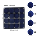 Dark blue velvet 6cm Christmas ball ornaments set with four unique textures, 16 pieces - Blue Set