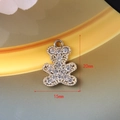 Ciondolo a forma di orso dorato con strass per gioielli fai-da-te, misura 15mm x 20mm - Orso / 115 Oro