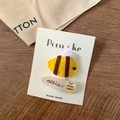 Handmade bee cartoon animal fabric hair clip set for kids with ollie embroidery - 3D Bee Style / 2 Pcs/Set / Bee And Waterdrop