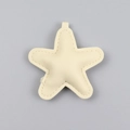 Beige faux leather star-shaped keychain pendant with detailed stitching and soft filling - Beige