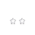 S925 sterling silver minimalist star stud earrings with a high-polished mirror finish - Star Style (RHE591S) / Silver