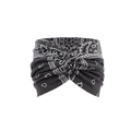 Elastic black paisley headband with a bohemian knot style for women's sports and yoga - #7