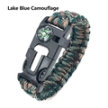 Lake Blue Camo 5-in-1 paracord survival bracelet with compass and whistle for camping - Lake Blue Camouflage