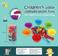 Regenboog dieren sorteerset met gekleurde schalen en pincetten voor vroege educatie - Dierenserie Set 1 36 stuks