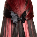 Dark style black bat wing hair claw clip for Halloween on red and black hair - 37# Matte Black Bat