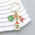 Porte-clés de Noël avec breloques en émail de renne, bonhomme de neige et couronne - Style Renne Bonhomme de Neige Couronne (ER812)
