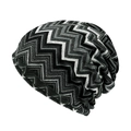 Detailansicht des Zickzack-Strickmusters dieser Wintermütze mit Wellentextur-Design - M(56-58cm) / Grau