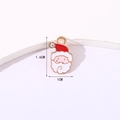 Christmas Santa Claus alloy enamel pendant with rhinestone detail for DIY jewelry - Santa Claus Head Style 1