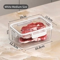 Set of 2 medium white food storage containers with airtight lids and side buckles - 2 Pcs/Set / Medium No Grid - White