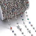 Macro detail of colorful star-shaped crystal beads with silver chain for DIY jewelry - 1 Meter/Pack / White K Style 05 (Star)