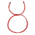 Minimalist red braided rope bracelet with adjustable knot and silver beads finish - Red Braid Adjustable Silver Bead (JS-B23111504B)