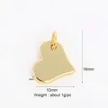 Gold heart-shaped copper pendant DIY jewelry accessory size 18x10x1mm weight 1g - L70 Heart Gold Plated