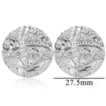 Silver 27.5mm textured round hoop earring parts with S925 engraved stamp - Style 3-Round Hammered (3.9g) / Silver