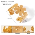 Irregular gold stainless steel daisy cuff bracelet with 18K gold plated floral design - Large Daisy Style (BS-J5553G)