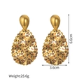 Pendientes de gota dorados con estampado de leopardo, medidas 6,6 cm de alto y 3,6 cm de ancho - Gota de Agua de Leopardo (E956-shuidi)