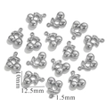 Silver cherry pendant DIY charm, size 12.5x10mm with 1.5mm hole for jewelry making - Big Cherry / Silver