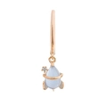 Space-themed 18K gold plated earring featuring light blue zircon rocket drop pendant - Rose Gold Rocket