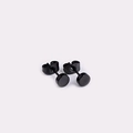 Minimalist black round disc stud earrings in 316L stainless steel with matte finish - Black 5mm Pair