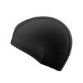 Classic black polyester swim cap for adults featuring durable four-needle six-thread stitching - 22*15cm / Black Single Stitch
