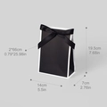 Detailed size specifications for minimalist black gift bag with satin ribbon bow - Large Black (10pcs/Pack)
