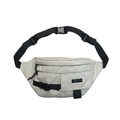 Sac banane cargo beige en toile avec poches multiples et sangle en nylon ajustable - Taille unique / Blanc Cassé