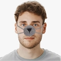 Handmade crochet animal nose warmer in grey with elastic ear loops for winter warmth - Universal Tied Size / Koala Nose