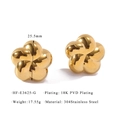 Macro de pendientes de flor hueca de 25,5mm en acero inoxidable 304 bañado en oro 18K - Estilo de Flor Mediano de 25.5mm (HF-E3625-G)