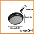 Mini poêle à frire antiadhésive en fonte 18,8cm avec fond induction et manche 13cm - Poêle 18cm (Sac à bulles)