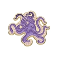 Cute purple octopus enamel brooch with gold constellation patterns and metal edges - Purple Starry Octopus Style (xz9535)