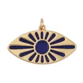 Goldener Evil Eye Anhänger mit dunkelblauem Emaille-Inlay für DIY-Schmuckherstellung - M916008-Blue Dunkelblauer Strahlender Augenanhänger