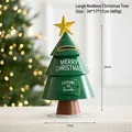34cm Metall Weihnachtsbaum Briefkasten Dekoration mit LED Licht und Santa Schrift - Großer Weihnachtsbaum-Briefkasten