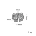Silver bow-shaped bead with heart center, 13.5mm width and 11.5mm height for DIY jewelry - Style A (With Heart) / Steel