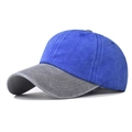 Washed cotton baseball cap in blue and grey color block with six-panel construction - Adjustable / Grey Front Royal Blue Back