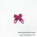 Knitted purple bow hair clip with rabbit and carrot embroidery, size 9cm x 7cm - 1 Piece / Knitted Bow - Balloon Flower Purple