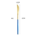 Blue and gold 304 stainless steel dinner knife with 22cm length and 45g weight - Blue Gold Steak Knife