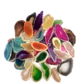 Colorful irregular natural agate slices for DIY crafts and jewelry pendant making - Mixed Without Holes