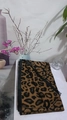 Sciarpa in cashmere spessa con stampa leopardata marrone e nera con frange eleganti - Leopardo Nero e Cachi