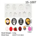 Halloween silicone mold featuring skulls, bones, and skeletons for fondant and chocolate - 1# Skull And Bone Hand Style (15-1007) / Gray